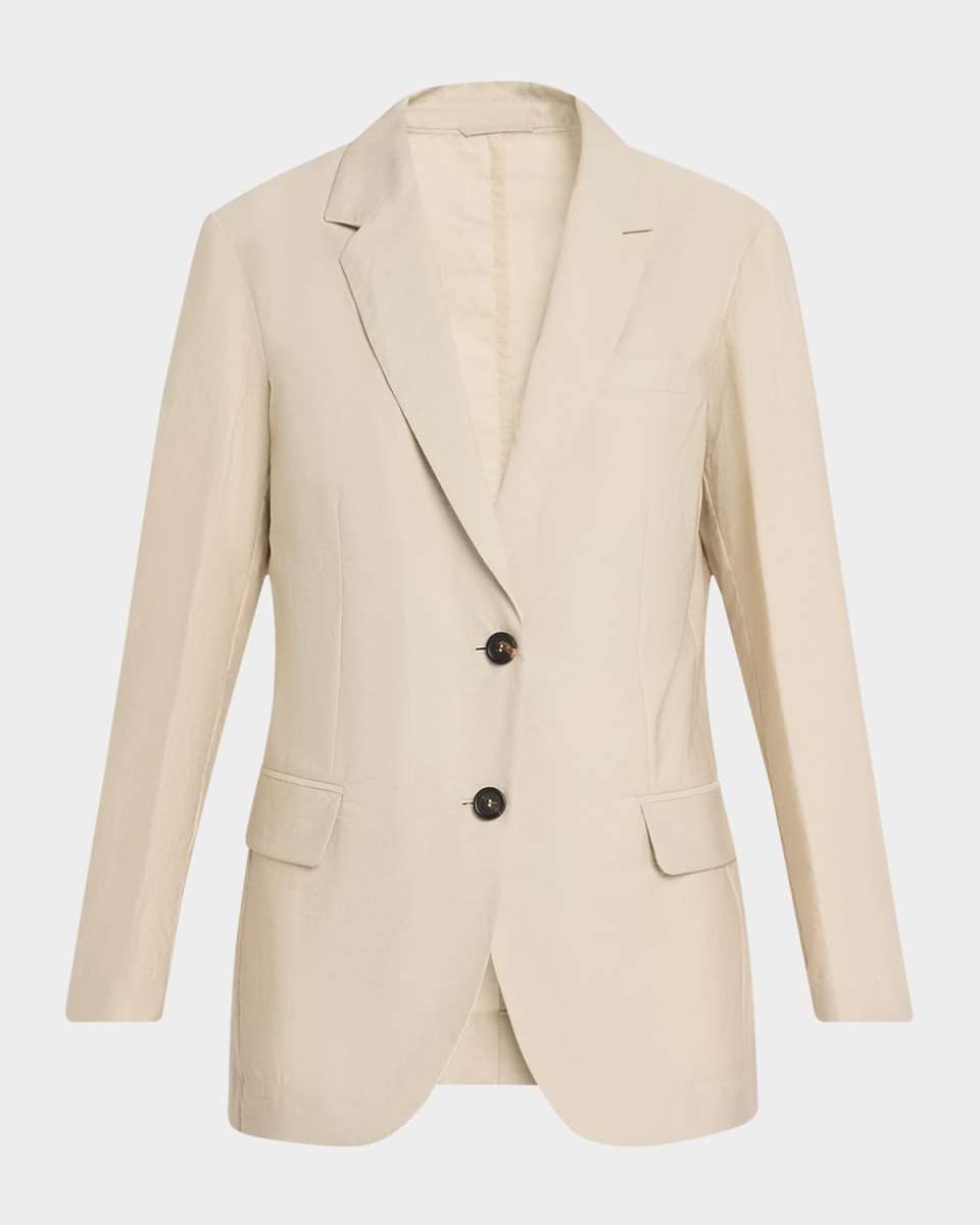 Techno Cotton Popeline Deconstructed Blazer